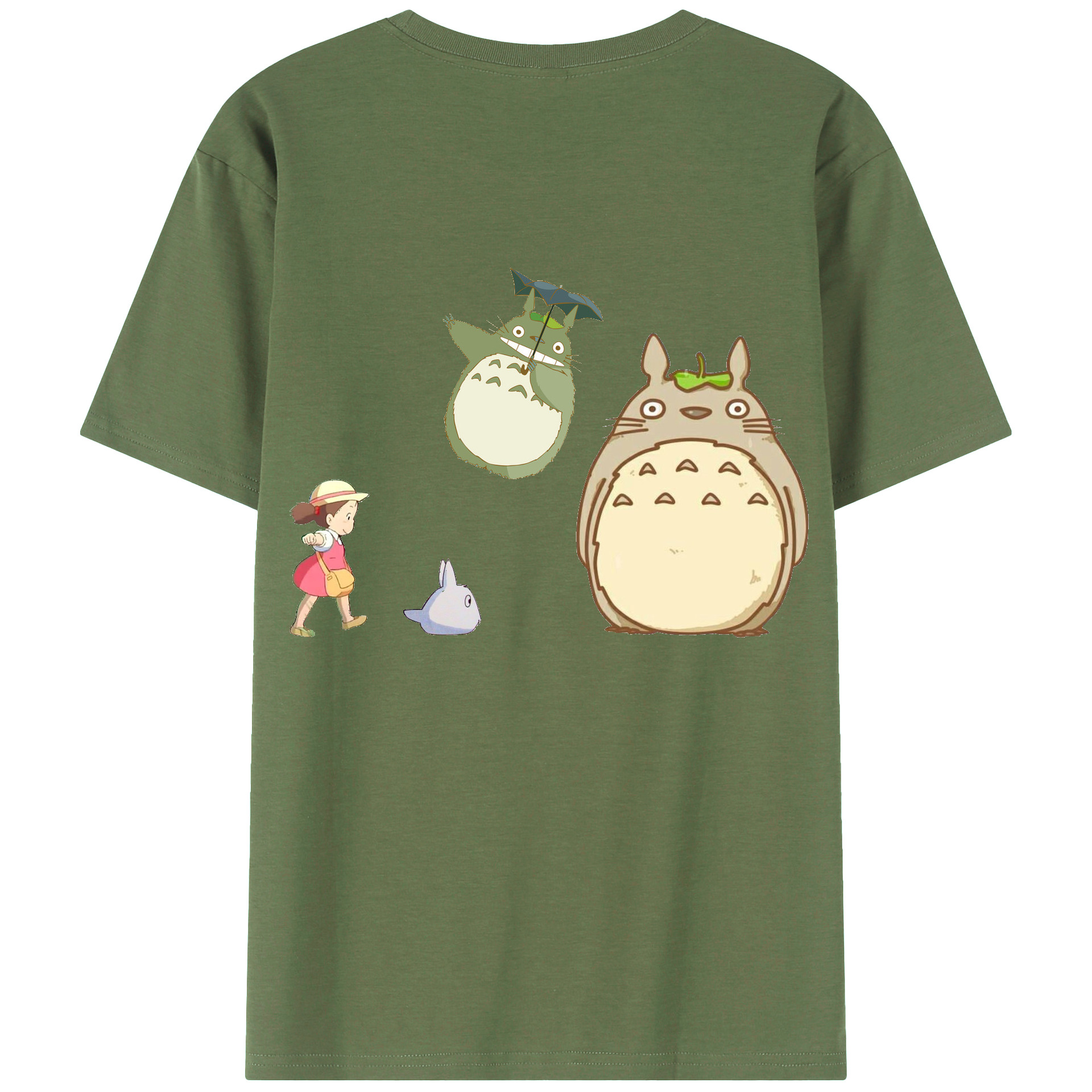 （画像用） となりのトトロ 草壁メイ 草壁サツキ My Neighbor Totoro Satsuki Kusakabe Mei Kusakabe 綿100％ メンズ半袖Tシャツ（バックプリント） 通気性